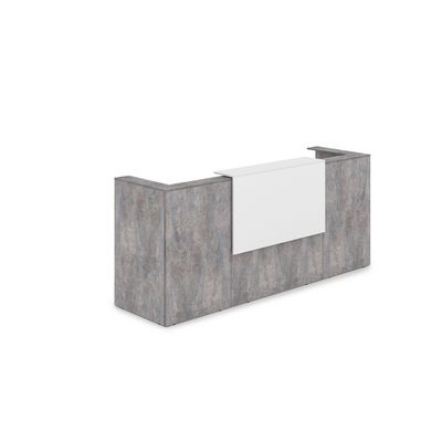 Лаунж 1КР-ДС.201 (Basalt/Белый) Комплект Ресепшн с фартуком ЛДСП (без подсветки)