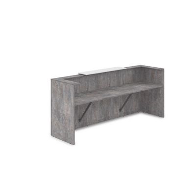 Лаунж 1КР-ДС.201 (Basalt/Белый) Комплект Ресепшн с фартуком ЛДСП (без подсветки)