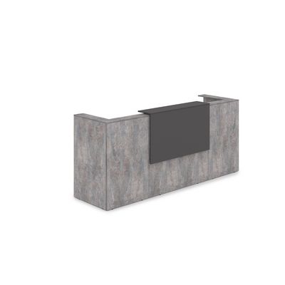 Лаунж 1КР-ДС.201.1 (Basalt/Графит) Комплект Ресепшн с фартуком ЛДСП (с подсветкой)