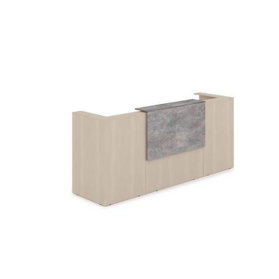 Лаунж 1КР-ДС.201 (Шамони светлый/Basalt) Комплект Ресепшн с фартуком ЛДСП (без подсветки)