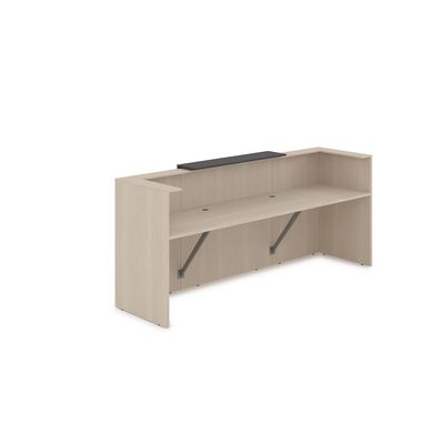 Лаунж 1КР-ДС.201 (Шамони светлый/Графит) Комплект Ресепшн с фартуком ЛДСП (без подсветки)