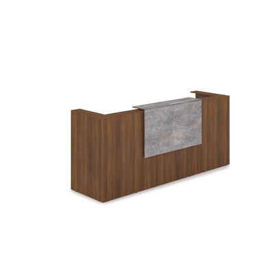 Лаунж 1КР-ДС.201.1 (Шамони темный/Basalt) Комплект Ресепшн с фартуком ЛДСП (с подсветкой)