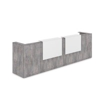 Лаунж 1КР-ДС.202 (Basalt/Белый) Комплект Ресепшн с фартуком ЛДСП (без подсветки)