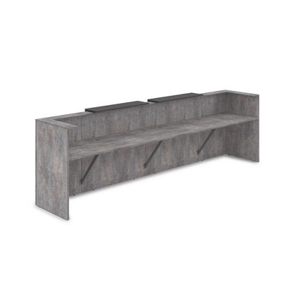 Лаунж 1КР-ДС.202.1 (Basalt/Графит) Комплект Ресепшн с фартуком ЛДСП (с подсветкой)