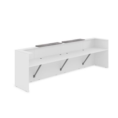 Лаунж 1КР-ДС.202 (Белый/Basalt) Комплект Ресепшн с фартуком ЛДСП (без подсветки)