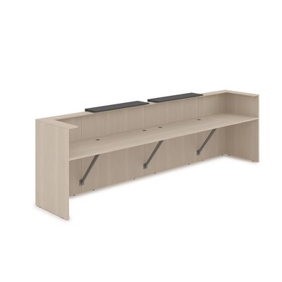 Лаунж 1КР-ДС.202 (Шамони светлый/Графит) Комплект Ресепшн с фартуком ЛДСП (без подсветки)