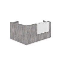 Лаунж 1КР-КЛ.102 (Basalt/Белый глянец) Комплект Ресепшн с фартуком HPL (без подсветки)