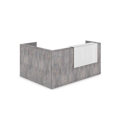 Лаунж 1КР-КЛ.102 (Basalt/Белый глянец) Комплект Ресепшн с фартуком HPL (без подсветки)