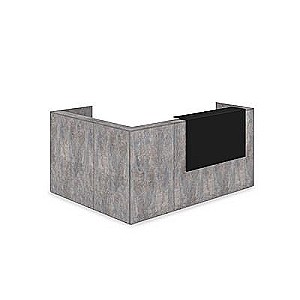 Лаунж 1КР-КЛ.102 (Basalt/Черный матовый) Комплект Ресепшн с фартуком HPL (без подсветки)