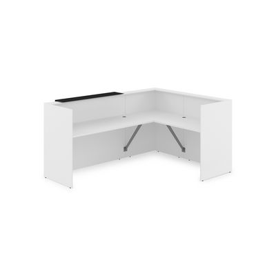 Лаунж 1КР-КЛ.102.1 (Белый/Черный матовый) Комплект Ресепшн с фартуком HPL (с подсветкой)