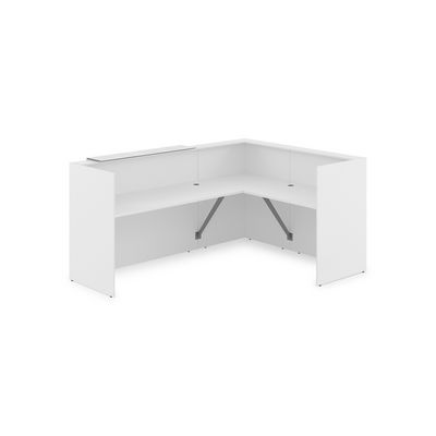 Лаунж 1КР-КЛ.102.1 (Белый/Белый глянец) Комплект Ресепшн с фартуком HPL (с подсветкой)