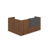 Лаунж 1КР-КЛ.102 (Шамони темный/Графит матовый) Комплект Ресепшн с фартуком HPL (без подсветки)