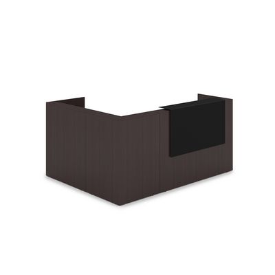 Лаунж 1КР-КЛ.102.1 (Венге/Черный матовый) Комплект Ресепшн с фартуком HPL (с подсветкой)
