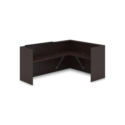 Лаунж 1КР-КЛ.102.1 (Венге/Черный матовый) Комплект Ресепшн с фартуком HPL (с подсветкой)