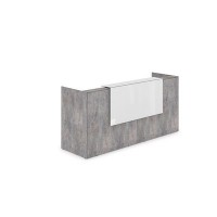 Лаунж 1КР-КЛ.001.1 (Basalt/Белый глянец) Комплект Ресепшн с фартуком HPL (с подсветкой)