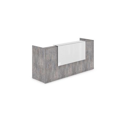 Лаунж 1КР-КЛ.001 (Basalt/Белый глянец) Комплект Ресепшн с фартуком HPL (без подсветки)