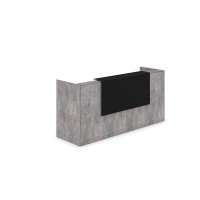 Лаунж 1КР-КЛ.001.1 (Basalt/Черный матовый) Комплект Ресепшн с фартуком HPL (с подсветкой)