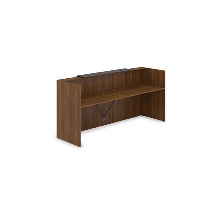 Лаунж 1КР-КЛ.001.1 (Шамони темный/Графит матовый) Комплект Ресепшн с фартуком HPL (с подсветкой)