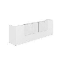 Лаунж 1КР-КЛ.002 (Белый/Белый глянец) Комплект Ресепшн с фартуком HPL (без подсветки)