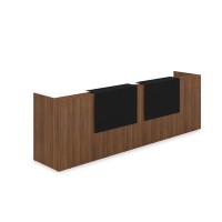 Лаунж 1КР-КЛ.002 (Шамони темный/Черный матовый) Комплект Ресепшн с фартуком HPL (без подсветки)