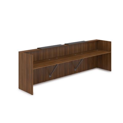 Лаунж 1КР-КЛ.002 (Шамони темный/Графит матовый) Комплект Ресепшн с фартуком HPL (без подсветки)