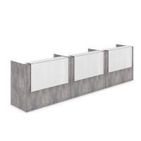 Лаунж 1КР-КЛ.003 (Basalt/Белый глянец) Комплект Ресепшн с фартуком HPL (без подсветки)