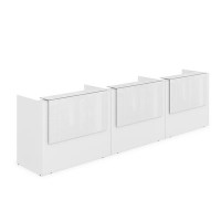 Лаунж 1КР-КЛ.003 (Белый/Белый глянец) Комплект Ресепшн с фартуком HPL (без подсветки)