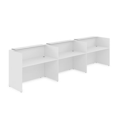 Лаунж 1КР-КЛ.003 (Белый/Белый глянец) Комплект Ресепшн с фартуком HPL (без подсветки)