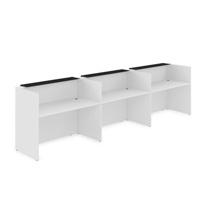 Лаунж 1КР-КЛ.003.1 (Белый/Черный матовый) Комплект Ресепшн с фартуком HPL (с подсветкой)