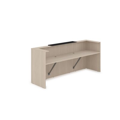 Лаунж 1КР-КЛ.201 (Шамони светлый/Черный матовый) Комплект Ресепшн с фартуком HPL (без подсветки)