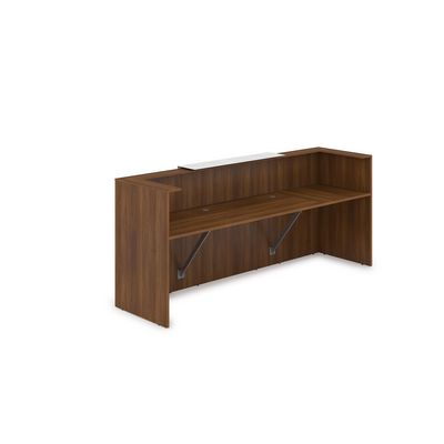 Лаунж 1КР-КЛ.201 (Шамони темный/Белый глянец) Комплект Ресепшн с фартуком HPL (без подсветки)