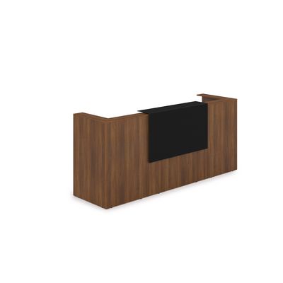 Лаунж 1КР-КЛ.201 (Шамони темный/Черный матовый) Комплект Ресепшн с фартуком HPL (без подсветки)