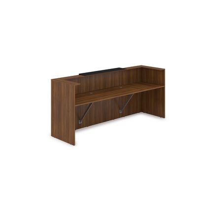 Лаунж 1КР-КЛ.201 (Шамони темный/Черный матовый) Комплект Ресепшн с фартуком HPL (без подсветки)