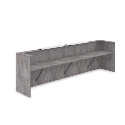 Лаунж 1КР-КЛ.202 (Basalt/Белый глянец) Комплект Ресепшн с фартуком HPL (без подсветки)