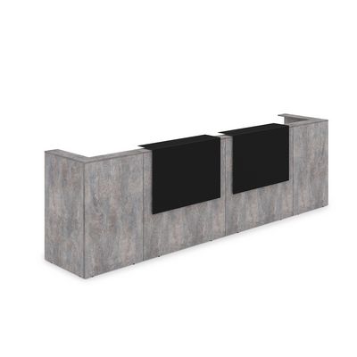 Лаунж 1КР-КЛ.202 (Basalt/Черный матовый) Комплект Ресепшн с фартуком HPL (без подсветки)