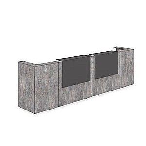 Лаунж 1КР-КЛ.202 (Basalt/Графит матовый) Комплект Ресепшн с фартуком HPL (без подсветки)