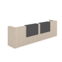 Лаунж 1КР-КЛ.202 (Шамони светлый/Графит матовый) Комплект Ресепшн с фартуком HPL (без подсветки)