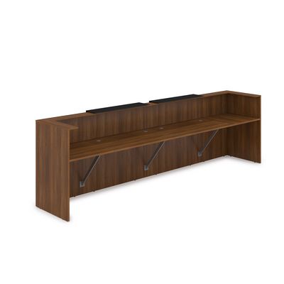 Лаунж 1КР-КЛ.202 (Шамони темный/Черный матовый) Комплект Ресепшн с фартуком HPL (без подсветки)