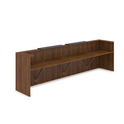 Лаунж 1КР-КЛ.202 (Шамони темный/Графит матовый) Комплект Ресепшн с фартуком HPL (без подсветки)