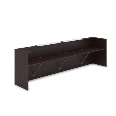 Лаунж 1КР-КЛ.202.1 (Венге/Белый глянец) Комплект Ресепшн с фартуком HPL (с подсветкой)