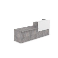 Лаунж 1КРС-ДС.007 (Basalt/Белый) Комплект Ресепшн с фартуком ЛДСП (без подсветки)