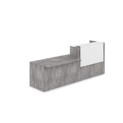 Лаунж 1КРС-ДС.007 (Basalt/Белый) Комплект Ресепшн с фартуком ЛДСП (без подсветки)