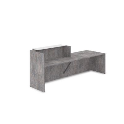 Лаунж 1КРС-ДС.007 (Basalt/Белый) Комплект Ресепшн с фартуком ЛДСП (без подсветки)