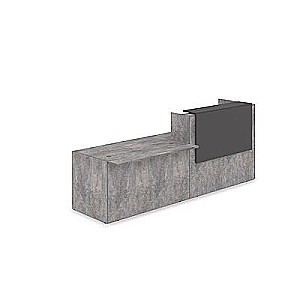 Лаунж 1КРС-ДС.007 (Basalt/Графит) Комплект Ресепшн с фартуком ЛДСП (без подсветки)