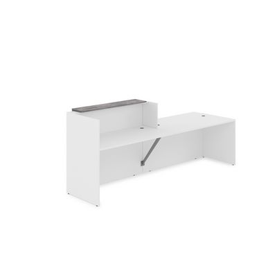 Лаунж 1КРС-ДС.007 (Белый/Basalt) Комплект Ресепшн с фартуком ЛДСП (без подсветки)