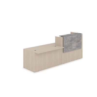 Лаунж 1КРС-ДС.007 (Шамони светлый/Basalt) Комплект Ресепшн с фартуком ЛДСП (без подсветки)