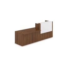 Лаунж 1КРС-ДС.007 (Шамони темный/Белый) Комплект Ресепшн с фартуком ЛДСП (без подсветки)