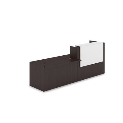 Лаунж 1КРС-ДС.007 (Венге/Белый) Комплект Ресепшн с фартуком ЛДСП (без подсветки)