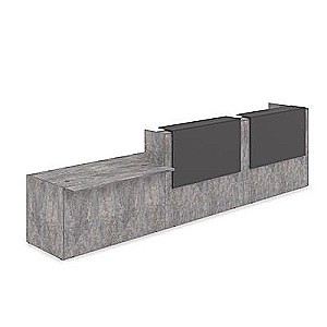 Лаунж 1КРС-ДС.008 (Basalt/Графит) Комплект Ресепшн с фартуком ЛДСП (без подсветки)