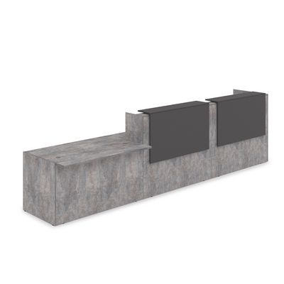 Лаунж 1КРС-ДС.008.1 (Basalt/Графит) Комплект Ресепшн с фартуком ЛДСП (с подсветкой)